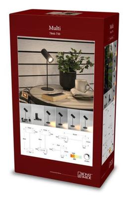 KonstSmide Oplaadbare tafellampMulti zwart met magneet - 7844-750