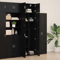 Opbergkast Zwart eiken 70 x 42.5 x 225 cm Bewerkt hout - thumbnail