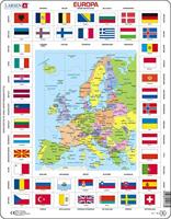 Larsen kaart europa met vlaggen, 70st. - thumbnail