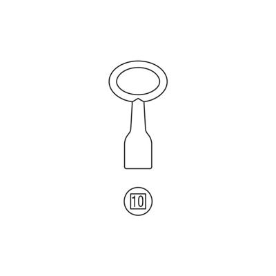 Basi 301V-10 Doornsleutel Zilver
