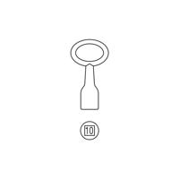 Basi 301V-10 Doornsleutel Zilver - thumbnail