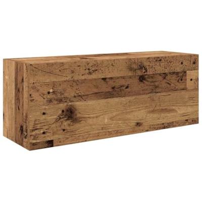 Badkamerwandkast 80x25x30 cm bewerkt hout oud houtkleurig