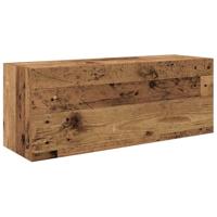 Badkamerwandkast 80x25x30 cm bewerkt hout oud houtkleurig - thumbnail