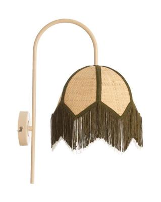 Light & Living Japandi wandlampSulina zand raffia met groen - 3128176