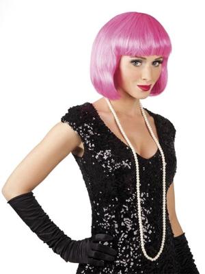 Pruik Cabaret ice roze