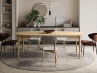 Verlengbare eettafel PLOTY 90>210 cm lichte eik - thumbnail