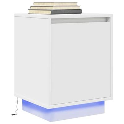 Nachtkastjes met led-verlichting 2 st 38x34x50 cm wit