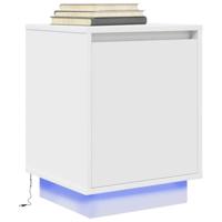 Nachtkastjes met led-verlichting 2 st 38x34x50 cm wit - thumbnail