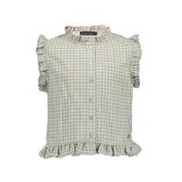Frankie & Liberty Zomer blouse meisjes - groen grijs - geruit - Romila - thumbnail