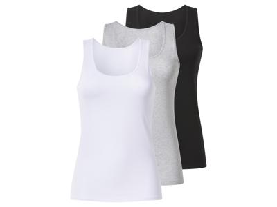 esmara Set van 3 dames tops (Zwart/grijs/wit, XS (32/34))