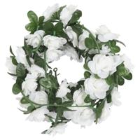 VidaXL Kerstslingers met bloemen 6 st 240 cm wit - thumbnail