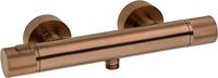 Ben Engraved Cross douche thermostaatkraan met gravering 15cm geborsteld koper pvd-coating - thumbnail
