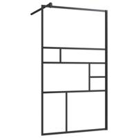 Inloopdouchewand 90x195 cm ESG-glas transparant en zwart - thumbnail