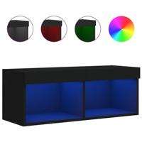 Tv-meubel met LED-verlichting 80x30x30 cm zwart - thumbnail