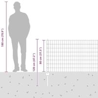 VidaXL Hek met paal grijs 0,8 x 10 m staal en pvc - thumbnail