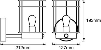 LEDVANCE ENDURA® CLASSIC POST L 4058075206540 Buitenlamp met bewegingsmelder (wand) E27 0 W Zilver LEDVANCE ENDURA® CLASSIC POST L 4058075206540 Buitenlamp met bewegingsmelder (wand) E27 0 W Zilver