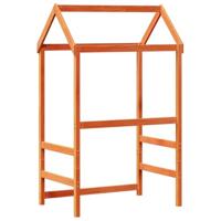 Kinderbedhuisje 108x70x176,5 cm massief grenenhout wasbruin - thumbnail