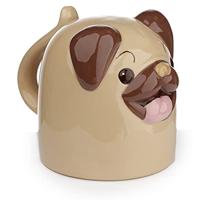 Mopshond Ondersteboven Keramiek Mok - thumbnail