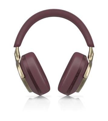 Bowers & Wilkins PX8 vlaggenschip-over-ear hoofdtelefoon met ruisonderdrukking, draadloos, Bluetooth 5.0 en snel opladen, 30 uur hoge resolutie afspelen en geïntegreerde microfoon - Royal Burgundy