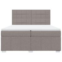 Boxspring met matras stof taupe 200x200 cm - thumbnail