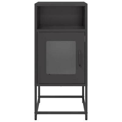 Nachtkastje 36x39x78 cm koudgewalst staal zwart