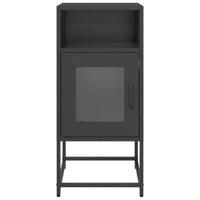 Nachtkastje 36x39x78 cm koudgewalst staal zwart - thumbnail