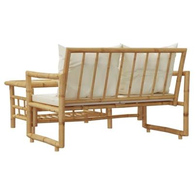 2-delige Loungeset met kussens bamboe - thumbnail