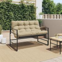 Tuinbank met kussen 113 m staal taupe - thumbnail