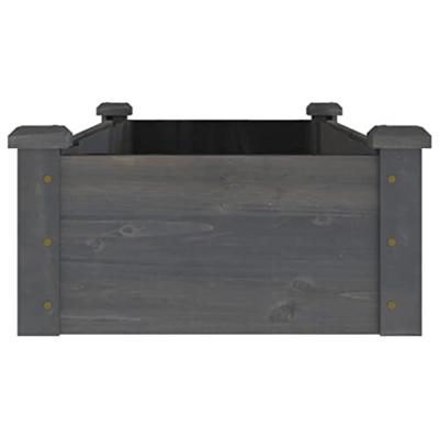 Plantenbak verhoogd met voering 120x45x25 cm vurenhout grijs