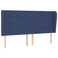 Hoofdbord met randen 183x23x118/128 cm stof blauw - thumbnail