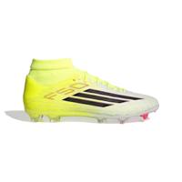 adidas F50 League Mid Gras / Kunstgras Voetbalschoenen (MG) Neongeel Zwart Rood - thumbnail