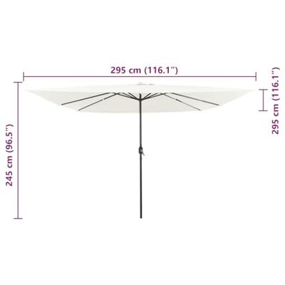 Parasol vierkant met LED-verlichting 295x245 cm zandwit