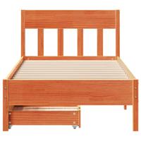 Bedframe zonder matras massief grenenhout wasbruin 200x200 cm - thumbnail