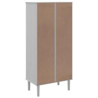 Boekenkast SENJA rattan-look 60x35x130 cm grenenhout wit - thumbnail