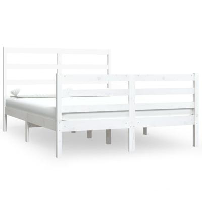 Bedframe massief grenenhout wit 140x190 cm Bedframe massief grenenhout wit 140x190 cm