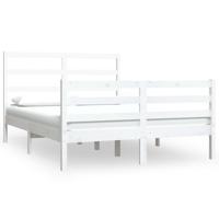 Bedframe massief grenenhout wit 140x190 cm - thumbnail