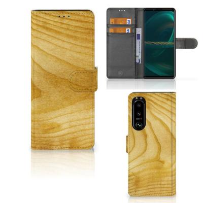 Sony Xperia 5III | Book Style Case | Licht Hout Sony Xperia 5III | Book Style Case | Licht Hout