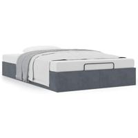 Bedframe zonder matras 120x200 cm fluweel donkergrijs - thumbnail