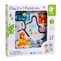 Classic World houten bord sorteerspel 2in1 stad en afval scheiden - thumbnail