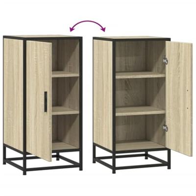 Dressoir 35,5x35x76 cm bewerkt hout en metaal sonoma eikenkleur