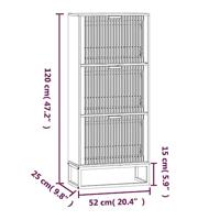 Schoenenkast 52x25x120 cm bewerkt hout zwart - thumbnail