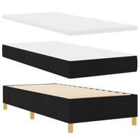 Boxspringbed met matras en LED stof zwart 100x200 cm - thumbnail