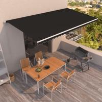 vidaXL Luifel handmatig uittrekbaar 600x350 cm antracietkleurig - thumbnail
