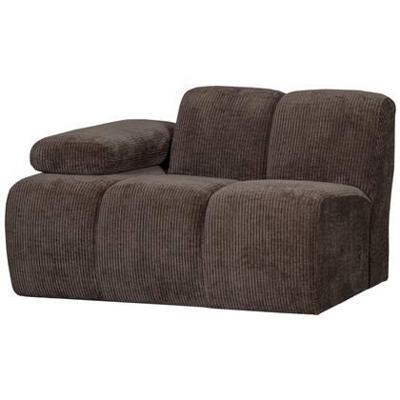 Woood Mojo 1-zits bank arm links ribstof Bruin