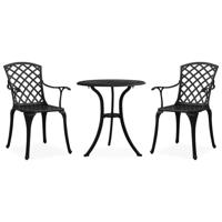 3-delige Bistroset gietaluminium zwart - thumbnail