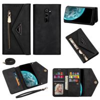Voor Xiaomi Redmi Note 8 Pro Skin Feel Zipper Horizontale Flip Lederen Case met Holder & Card Slots & Photo Frame & Lanyard & Long Rope(Black) - thumbnail
