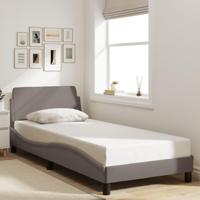 Bedframe met hoofdeinde zonder matras 80x200 cm stof taupe - thumbnail