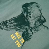 Kindershirt dinosaurusprint 104 kakikleurig - thumbnail