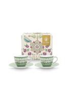 Pip Studio Set/2 Espresso Koppen & Schotels Lily&Lotus Licht Groen - thumbnail