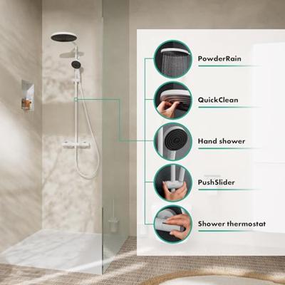 Hansgrohe Pulsify S Puro Showerpipe 260 1jet met thermostaat en handdouche 3jet, mat wit Hansgrohe Pulsify S Puro Showerpipe 260 1jet met thermostaat en handdouche 3jet, mat wit